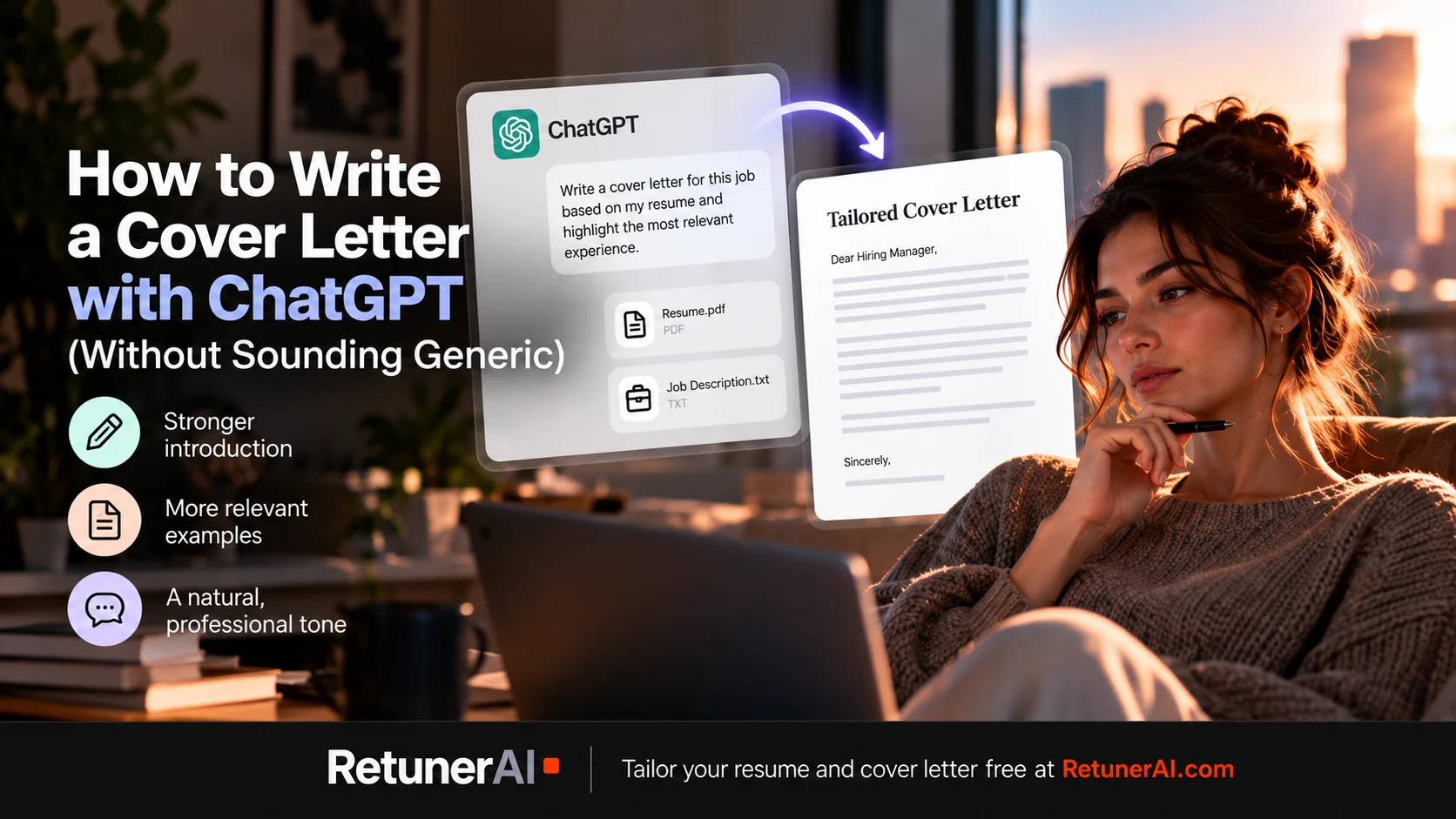 Writing a cover letter with ChatGPT and RetunerAI